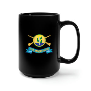 Black Mug 15oz - 103rd Infantry Division w Br - SSI - Ribbon X 300