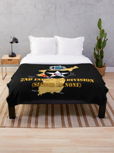 Load image into Gallery viewer, Army - Korea Map - 2nd Infantry Div - Second to None Throw Blanket
