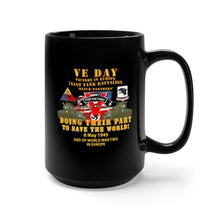 Load image into Gallery viewer, Black Mug 15oz - Army - 761st Tank Bn - VE Day - Victory in Europe Day - End of WWII
