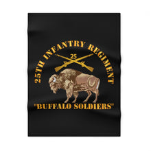 Load image into Gallery viewer, Soft Fleece Blanket - Army - 25th Infantry Regiment - Buffalo Soldiers w 25th Inf Branch Insignia
