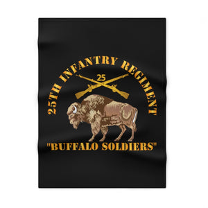 Soft Fleece Blanket - Army - 25th Infantry Regiment - Buffalo Soldiers w 25th Inf Branch Insignia