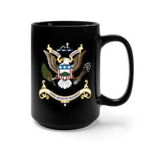 Black Mug 15oz - Army - Regimental Colors - 3rd Infantry Regimental Colors wo Flag X 300