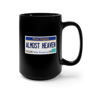 Black Mug 15oz - Govt - License - WV - Almost Heaven