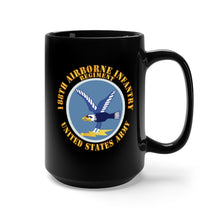 Load image into Gallery viewer, Black Mug 15oz - Army  - 188th Airborne Infantry Regiment - SSI X 300
