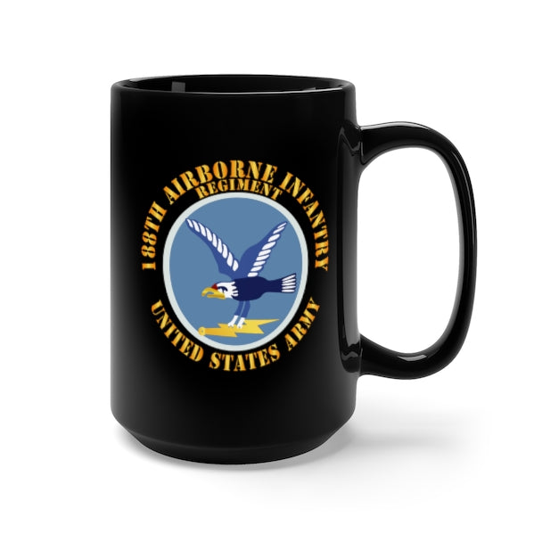 Black Mug 15oz - Army  - 188th Airborne Infantry Regiment - SSI X 300