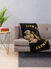 Load image into Gallery viewer, Army - 24th Infantry Regiment - Buffalo Soldiers w 24th Inf Branch Insignia Throw Blanket
