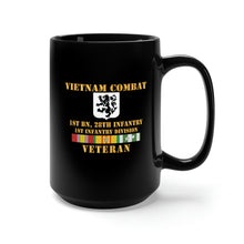 Load image into Gallery viewer, Black Mug 15oz - Army - Vietnam Combat Infantry Veteran w 1st Bn 28th Inf  - 1st ID
