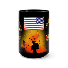 Load image into Gallery viewer, Black Mug 15oz - Army - Vietnam Veteran - 1st Signal Brigade - Combat Communicator &quot;First to Communicate&quot; with Vietnam Service Ribbons
