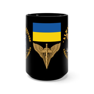 Black Coffee Mug 15oz - Ukraine - 81st Airmobile Brigade - Born to Win - Ukrainian Air Assault Forces - Always First