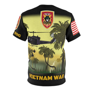 All Over Printing - Army - Special Forces - MACV-SOG with Rappel Infiltration with Vietnam War Ribbons Combat