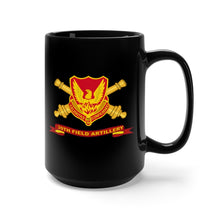 Load image into Gallery viewer, Black Mug 15oz - Army - 39th Field Artillery w Br - Ribbon
