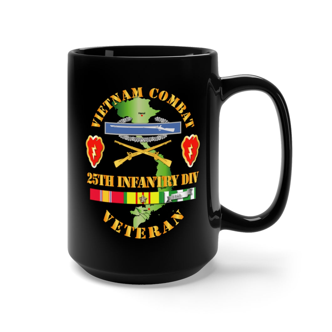 Black Mug 15oz - Army - Vietnam Combat Infantry Veteran W 25th Inf Div Ssi V1