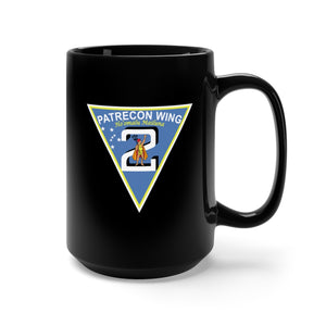 Black Mug 15oz - Navy - Patrol and Reconnaissance Wing Two wo Txt