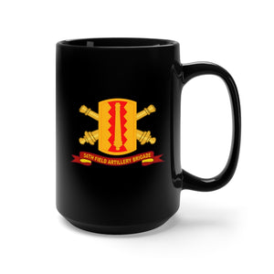 Black Mug 15oz - Army - 54th Field Artillery Brigade - SSI w Br - Ribbon