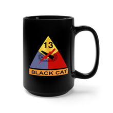 Load image into Gallery viewer, Black Mug 15oz - Army - 13th Armored Division - Black Cat wo Txt
