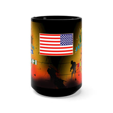 Load image into Gallery viewer, Black Mug 15oz - Army - Combat Infantryman - Vietnam with CIB, Branch and Vietnam Service Ri
