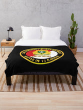 Load image into Gallery viewer, Army - 2nd Armored Cavalry Regiment DUI - Red White - Battle of 73 Easting Throw Blanket
