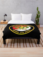 Load image into Gallery viewer, Army - 3rd Armored Cavalry Regiment DUI - Red White - Blood and Steel Throw Blanket
