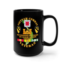 Load image into Gallery viewer, Black Mug 15oz - Army - Vietnam Combat Cavalry Veteran w 8th Engineer Bn - 1st Cav Div
