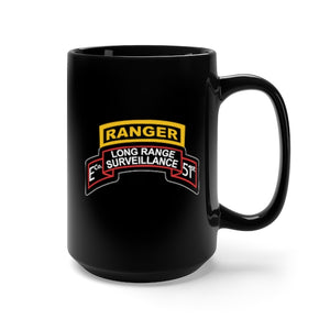 Black Mug 15oz - Army - Airborne Ranger - E Company- 51st Infantry (Ranger) w Ranger Tab