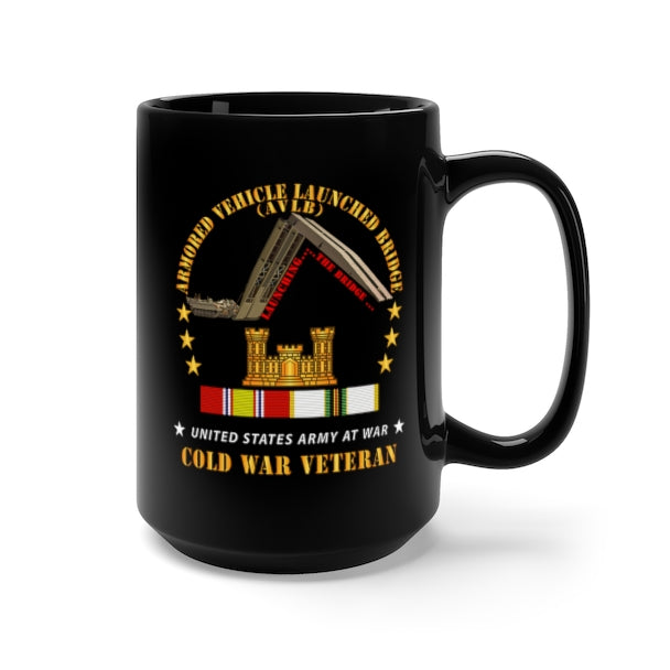 Black Mug 15oz - Armored Vehicle Launcher Bridge (AVLB)  - Launching - w COLD WAR VET X 300