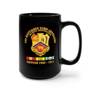 Black Mug 15oz - Army - 1st Bn 83rd Artillery - Vietnam 1966 - 1971 w VN SVC