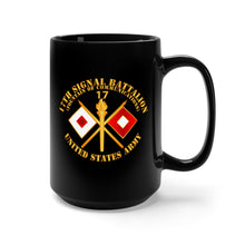 Load image into Gallery viewer, Black Mug 15oz - Army - 17th Signal Battalion w Unit Number - Branch - USA
