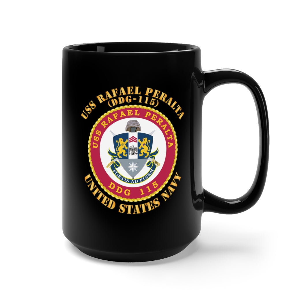 Black Mug 15oz - Navy - USS Rafael Peralta (DDG-115) X 300