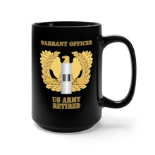 Load image into Gallery viewer, Black Mug 15oz - Army - Emblem - Warrant Officer - WO1 - Retired
