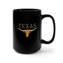 Load image into Gallery viewer, Black Mug 15oz - Texas - Rattler Skin -Texas Longhorn  X 300
