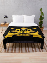 Load image into Gallery viewer, Army - 5th Cavalry Regiment w Br - Ribbon Throw Blanket
