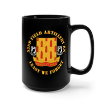 Load image into Gallery viewer, Black Mug 15oz - Army - 52nd Field Artillery Battalion - Least We Forget
