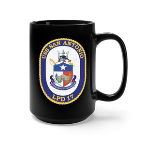 Black Mug 15oz - Navy - USS San Antonio (LPD-17) wo Txt X 300