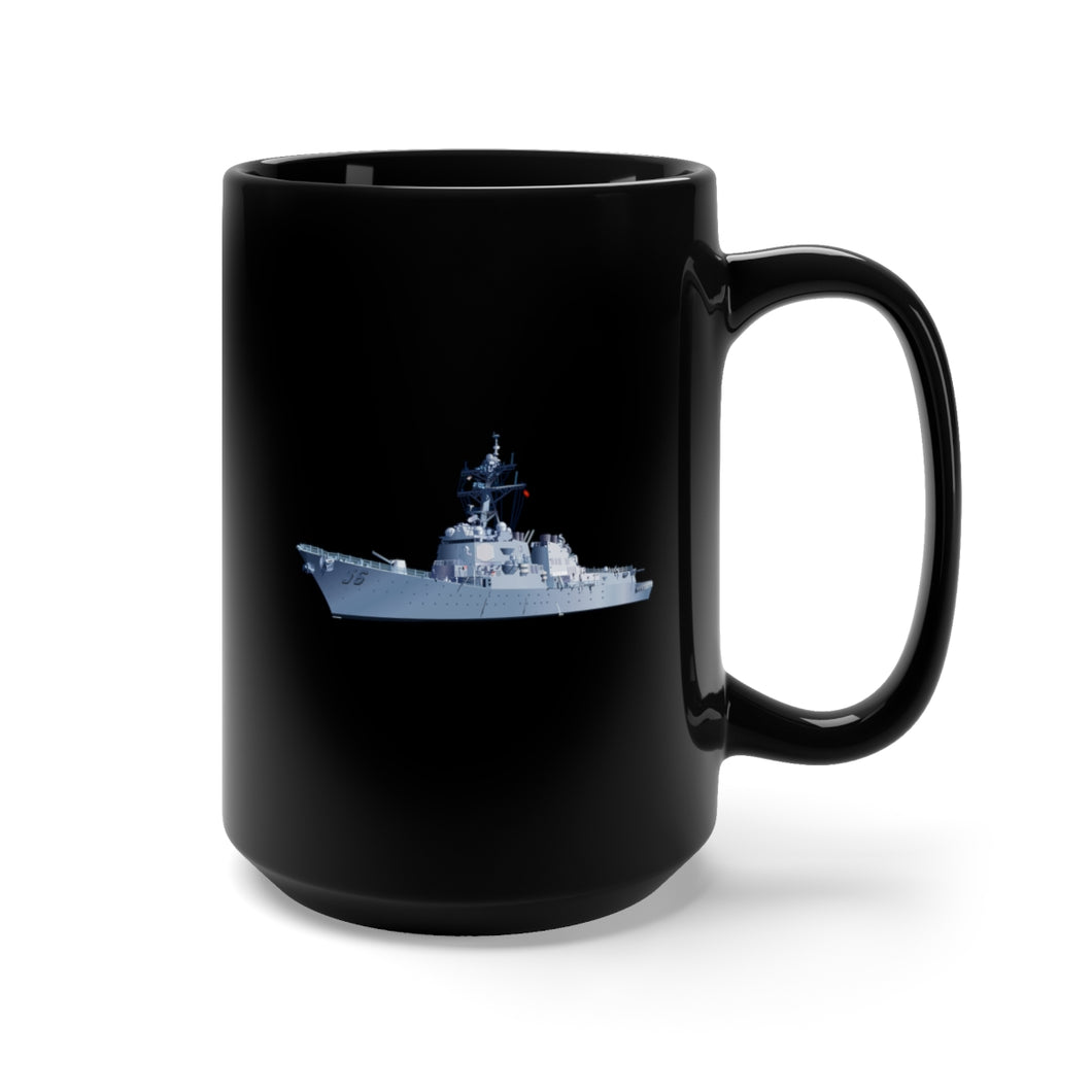 Black Mug 15oz - Navy - Destroyer - USS John S McCain -  Ship only wo Txt