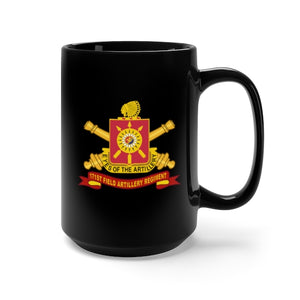 Black Mug 15oz - Army - 171st Field Artillery Regiment - DUI w Br - Ribbon X 300