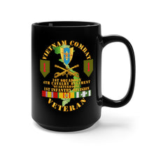 Load image into Gallery viewer, Black Mug 15oz - Vietnam Combat Infantry Vet - 1st Squadron 4th Cav - 1st Inf Div SSI
