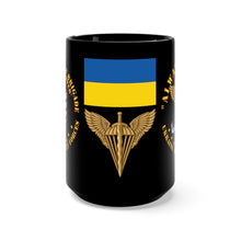 Load image into Gallery viewer, Black Coffee Mug 15oz - Ukraine - 79th Air Assault Brigade - Unity IS Power - Ukrainian Air Assault Forces - Always First
