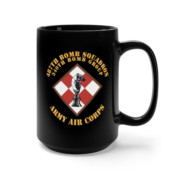 Black Mug 15oz - AAC - 487th Bomb Squadron 340th Bomb Group X 300