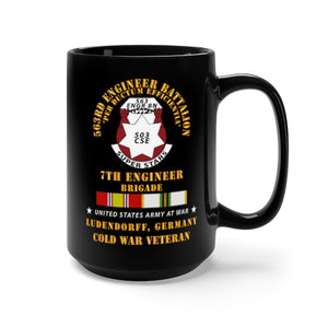 Black Mug 15oz - Army - 563rd Engineer Bn (Super), 7th Eng Bde, Ludendorff, Germany w COLD SVC X 300