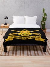 Load image into Gallery viewer, Army - 11th Armored Cavalry Regiment w Br - Ribbon Throw Blanket
