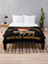 Load image into Gallery viewer, Army - 9th Cavalry Regiment - Buffalo Soldiers w 9th Cav Guidon Throw Blanket
