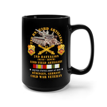 Load image into Gallery viewer, Black Mug 15oz - Army - 2nd Bn 83rd Artillery w M110 - Budingen Germany w COLD SVC
