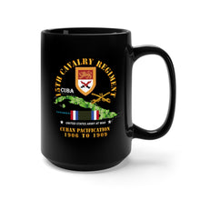 Load image into Gallery viewer, Black Mug 15oz - Army - 15th Cavalry Regiment - Cuban Pacification w CUBA SVC

