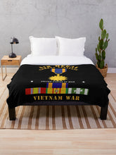 Load image into Gallery viewer, Army - Air Medal - Combat Assaults w VN SVC w Air Medal Ribbon Throw Blanket
