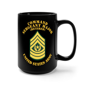Black Mug 15oz - Enlisted - CSM - Retired - Command Sergeant Major