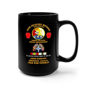 Black Mug 15oz - Army - 28th Inf Div, NATO - Goppingen, Germany w COLD SVC X 300