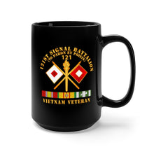 Load image into Gallery viewer, Black Mug 15oz - Army - 121st  Signal Bn w  BR - Vietnam Veteran w BN NUM X 300
