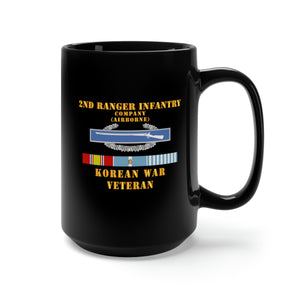 Black Mug 15oz - 2nd Ranger Infantry Company (Airborne) w CIB w Korea Svc x 300