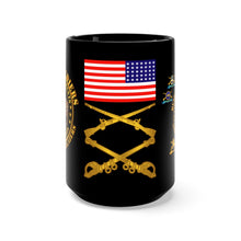 Load image into Gallery viewer, Black Mug 15oz - Army - Cavalry and Infantry Regiments of the Buffalo Soldiers - American History
