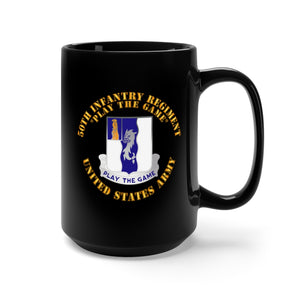 Black Mug 15oz - Army - DUI - 50th Infantry Regiment - Play the Game